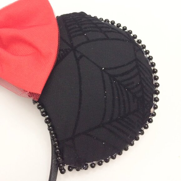 Halloween Mouse Ears Headband with a Matching Red Bow Brand New Handmade - Picture 4 of 4